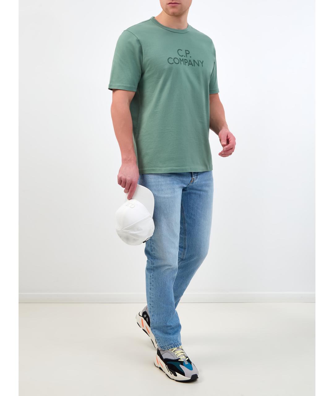 CP COMPANY Зеленая хлопковая футболка, фото 2