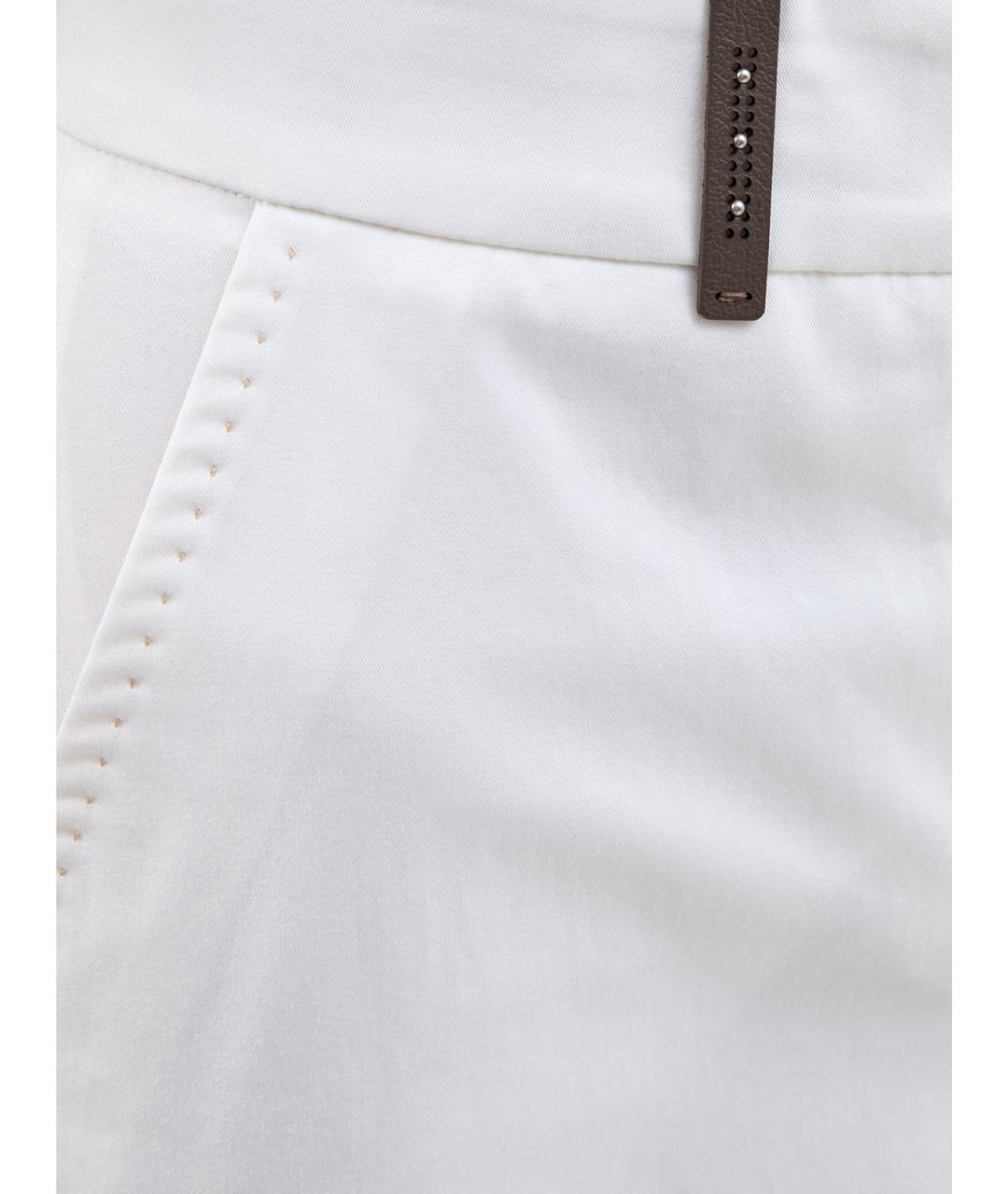 PESERICO Белые хлопковые брюки узкие, фото 5