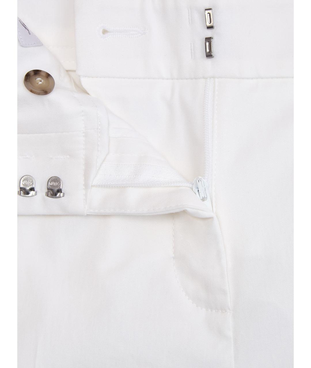 PESERICO Белые хлопковые брюки узкие, фото 6