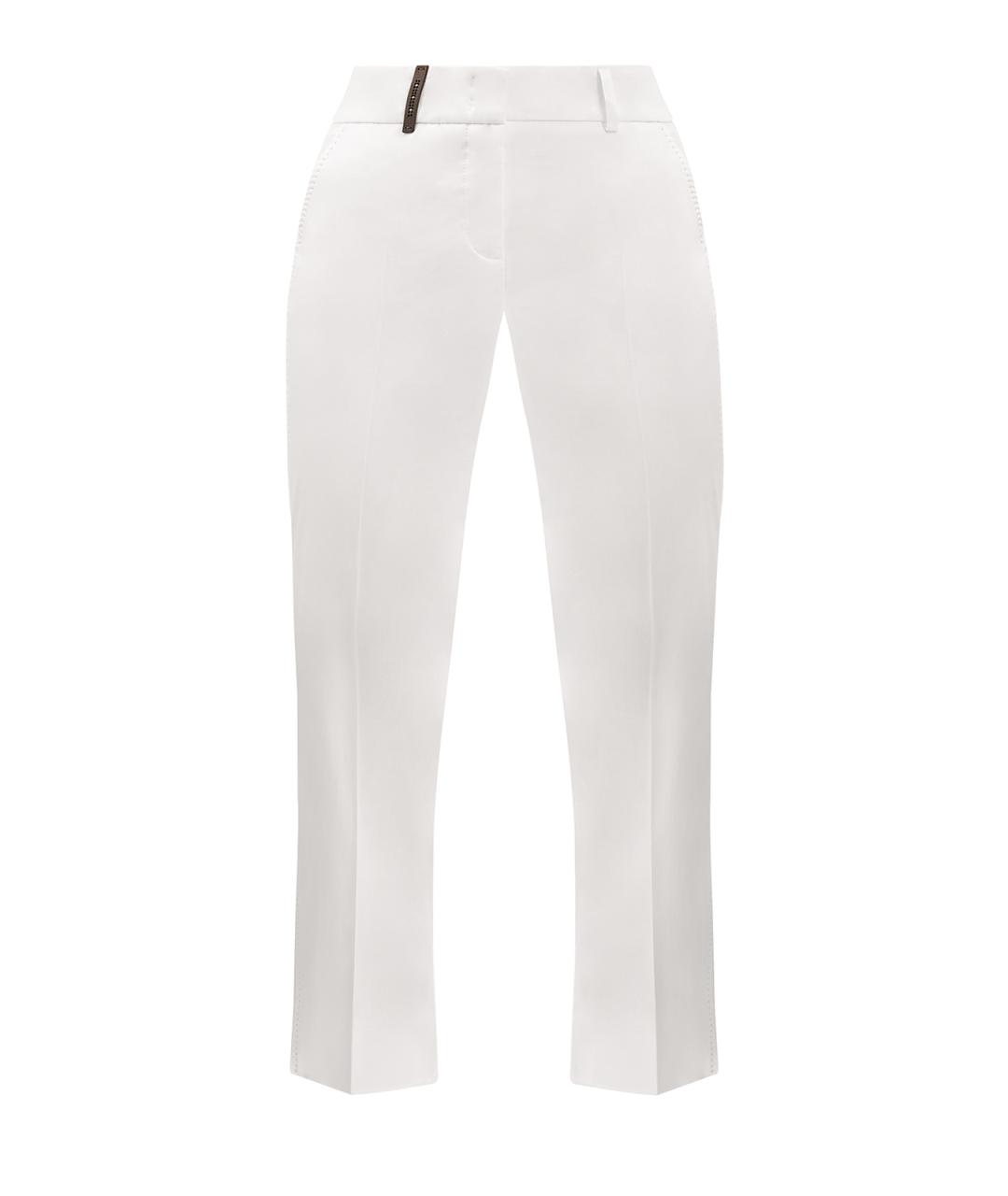 PESERICO Белые хлопковые брюки узкие, фото 1