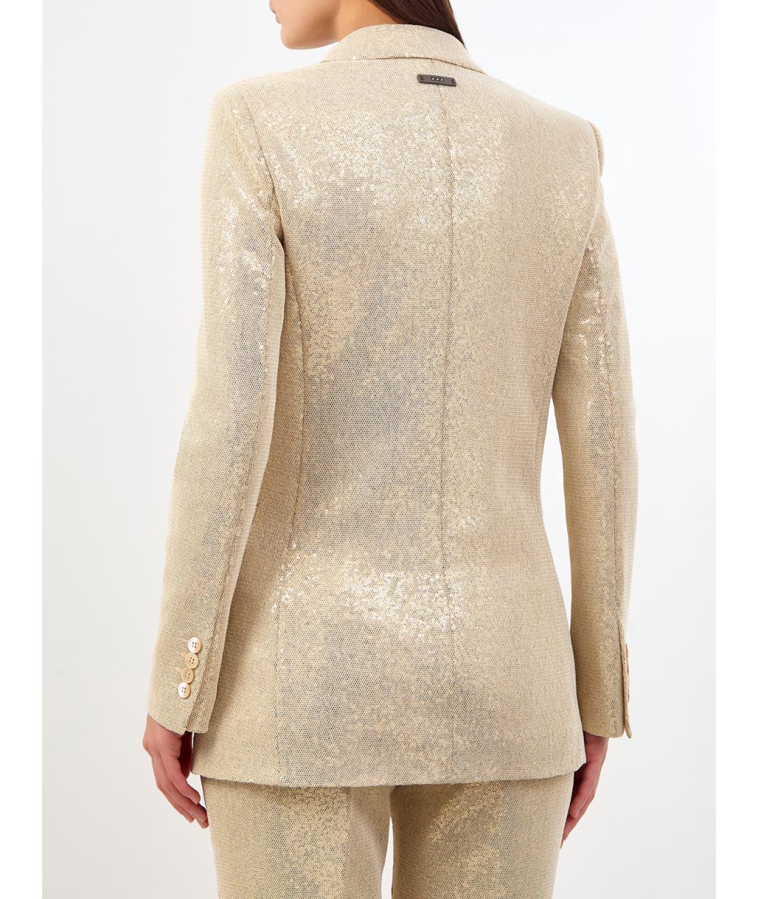 PESERICO Золотой хлопковый жакет/пиджак, фото 4