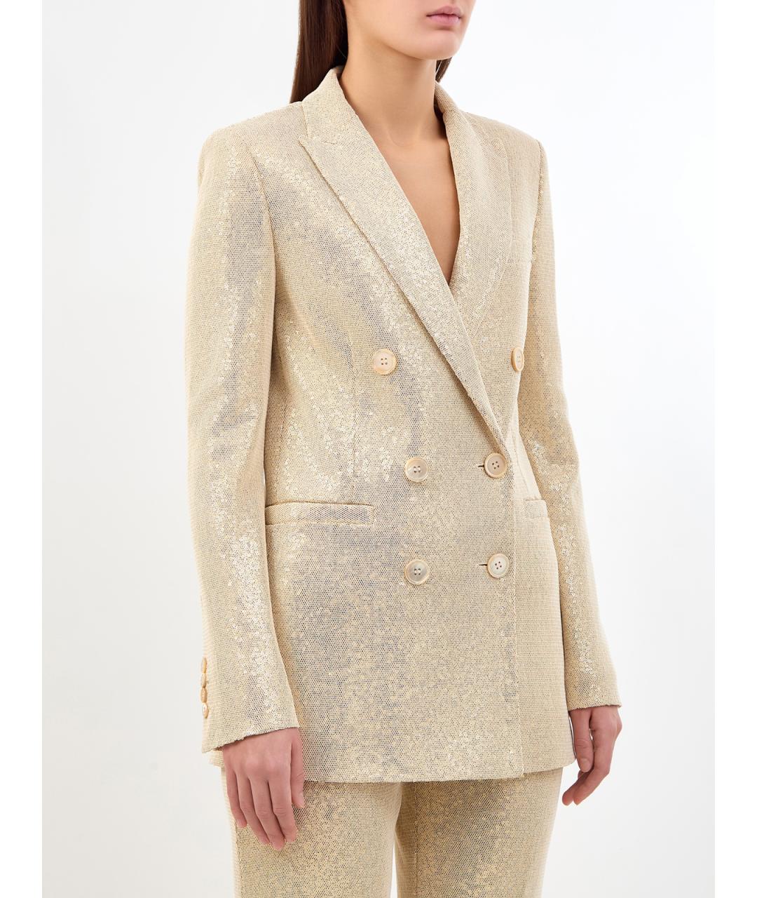 PESERICO Золотой хлопковый жакет/пиджак, фото 3