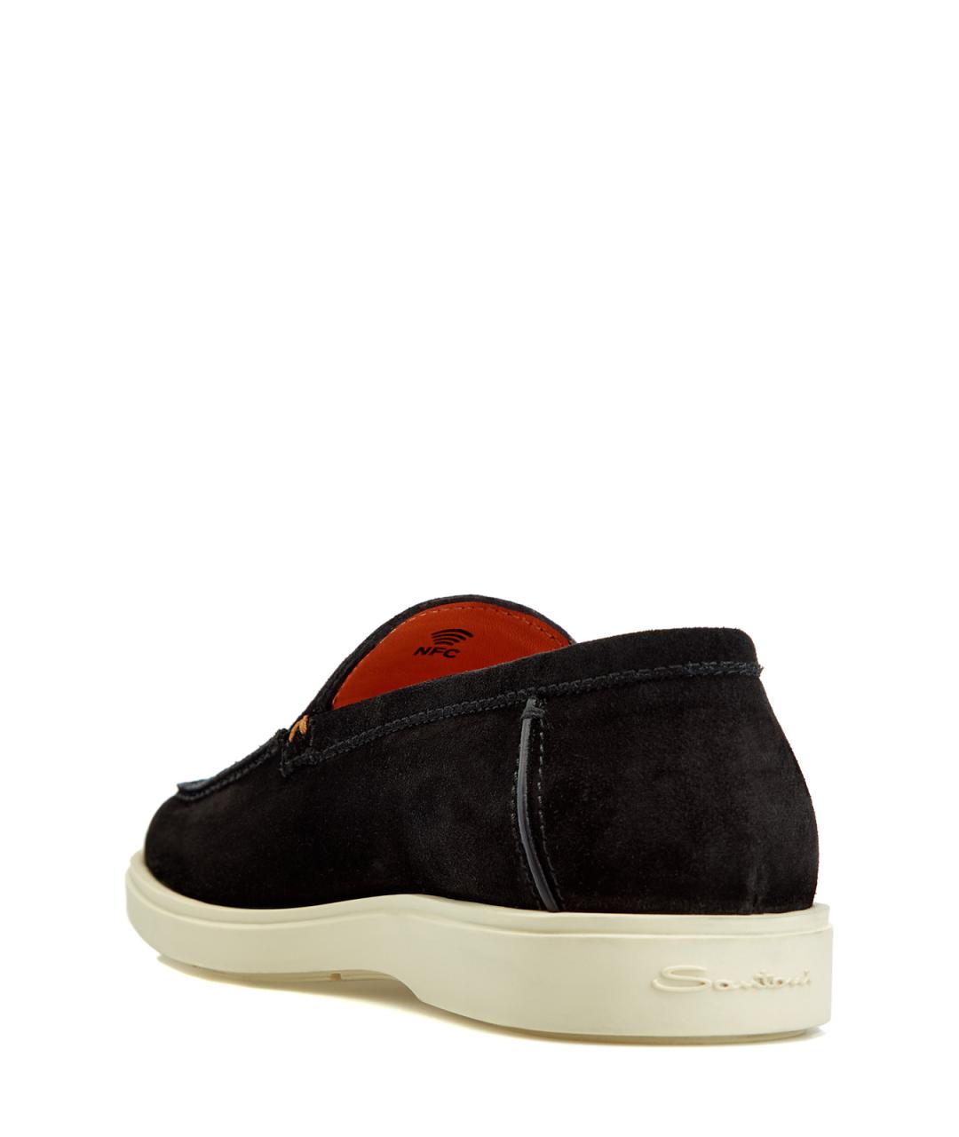 SANTONI Черные замшевые лоферы, фото 4