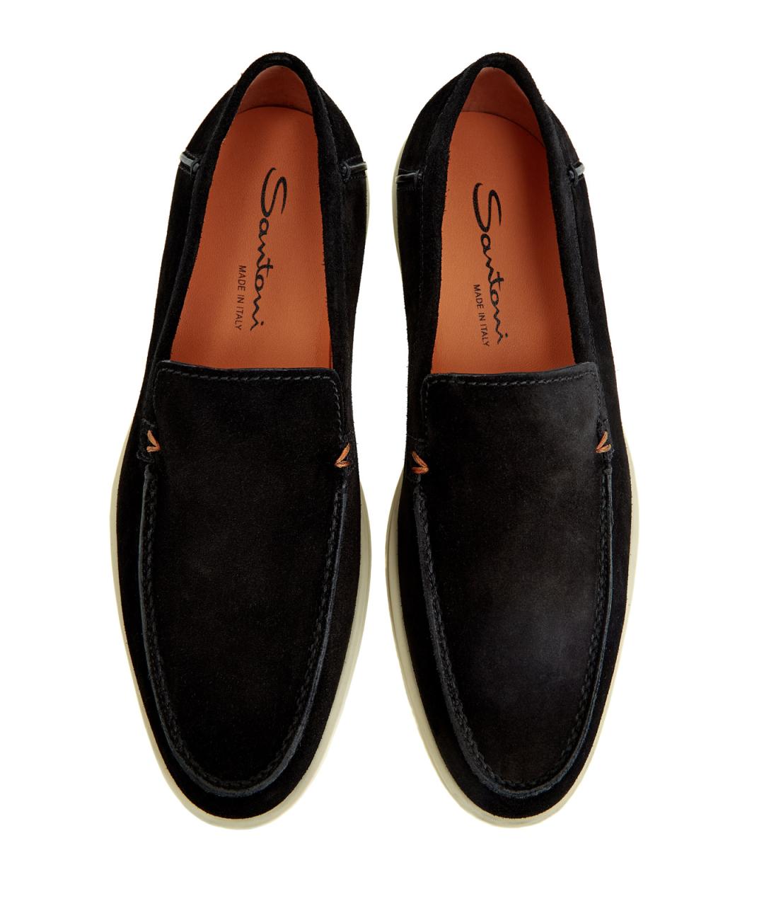 SANTONI Черные замшевые лоферы, фото 5
