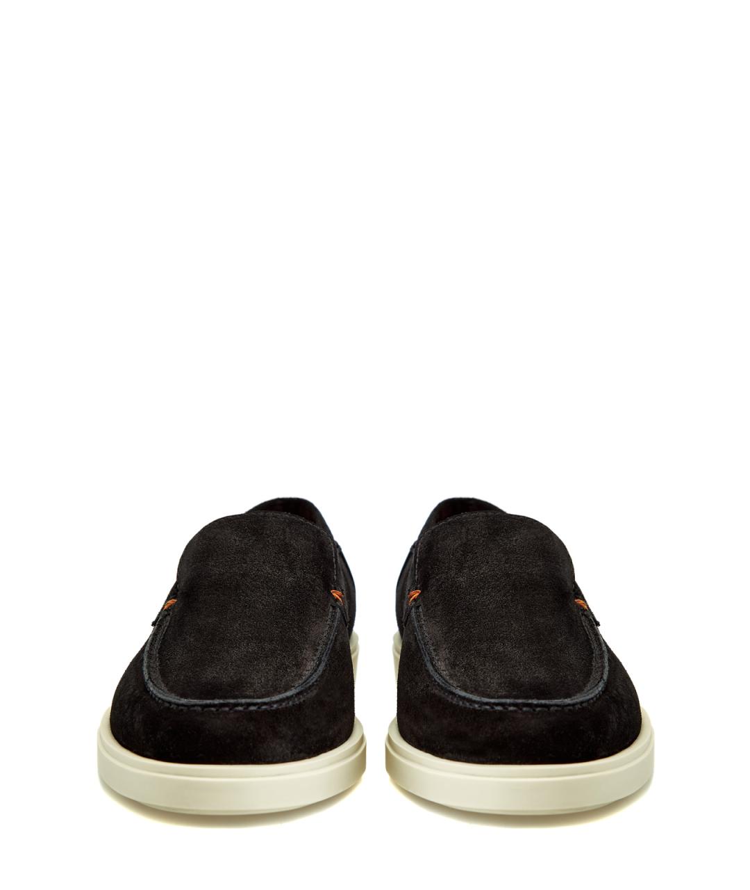 SANTONI Черные замшевые лоферы, фото 6