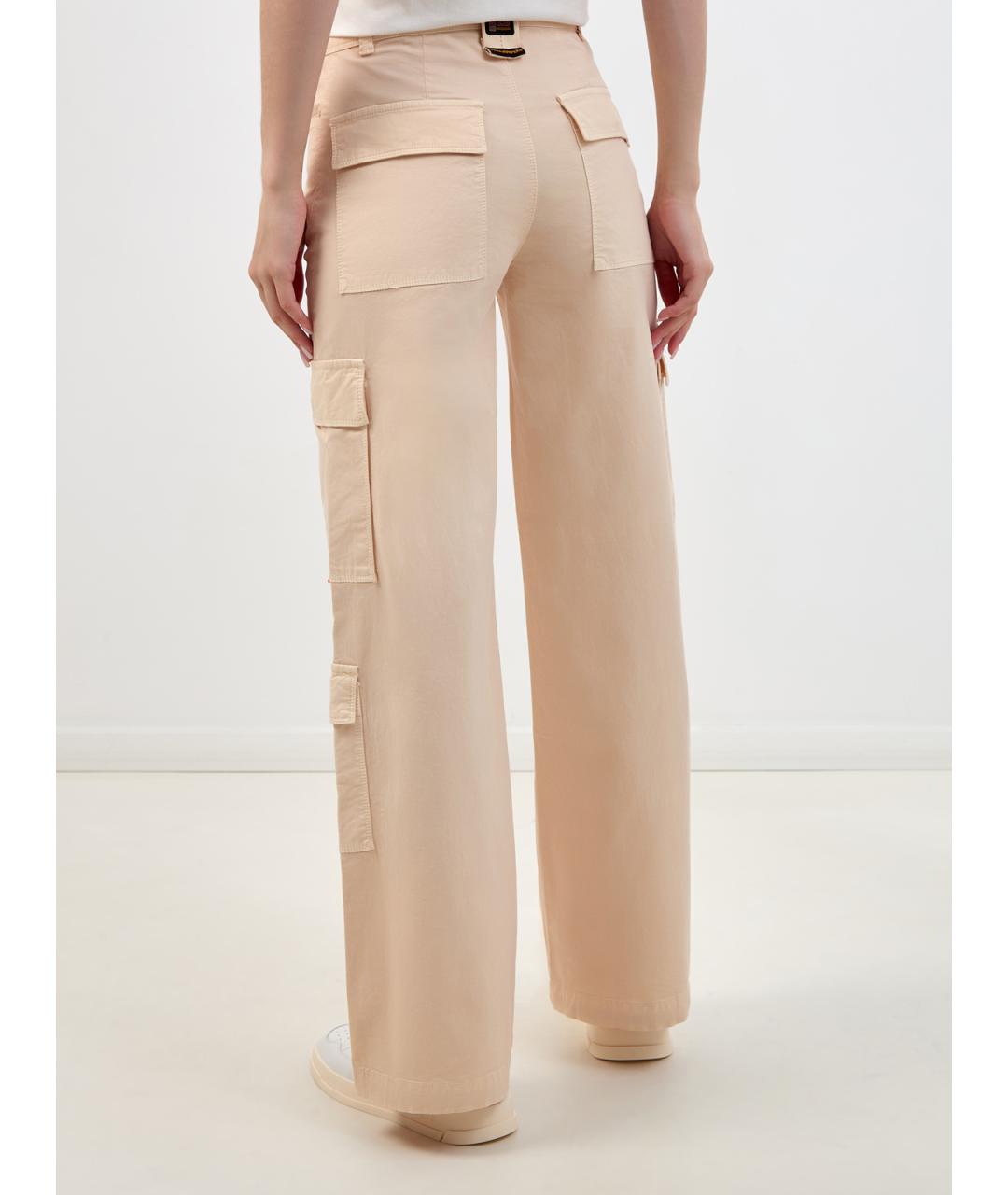 PARAJUMPERS Бежевые хлопковые брюки широкие, фото 4