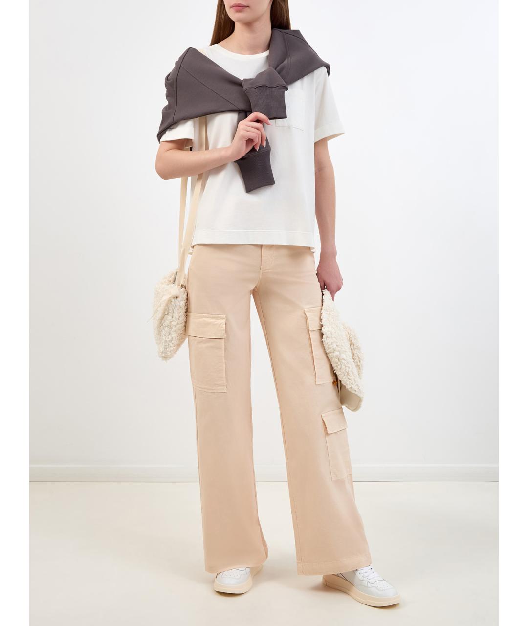 PARAJUMPERS Бежевые хлопковые брюки широкие, фото 2