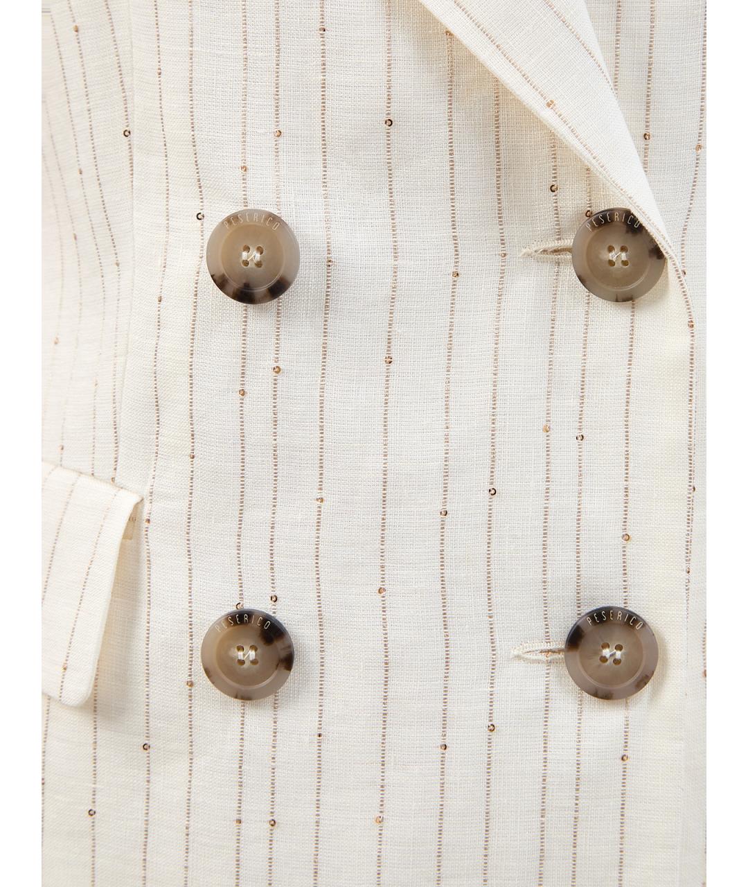 PESERICO Бежевый льняной жилет, фото 5