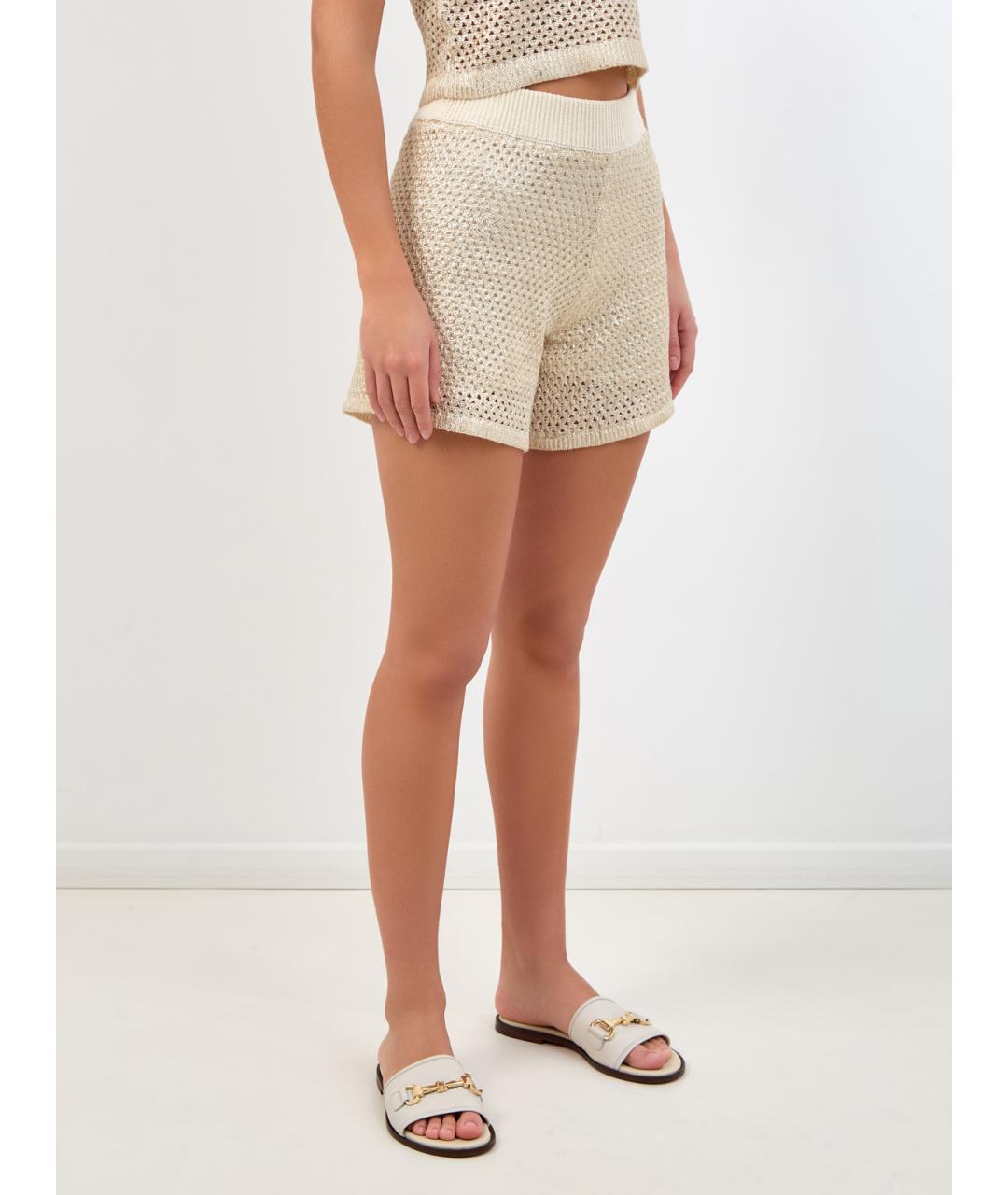 PESERICO Бежевые льняные шорты, фото 3