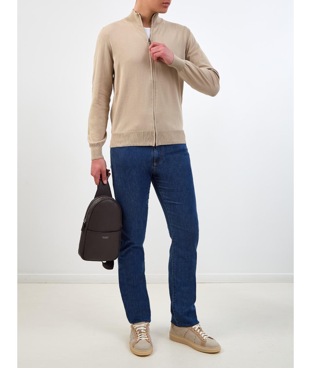 CANALI Бежевый хлопковый кардиган, фото 2