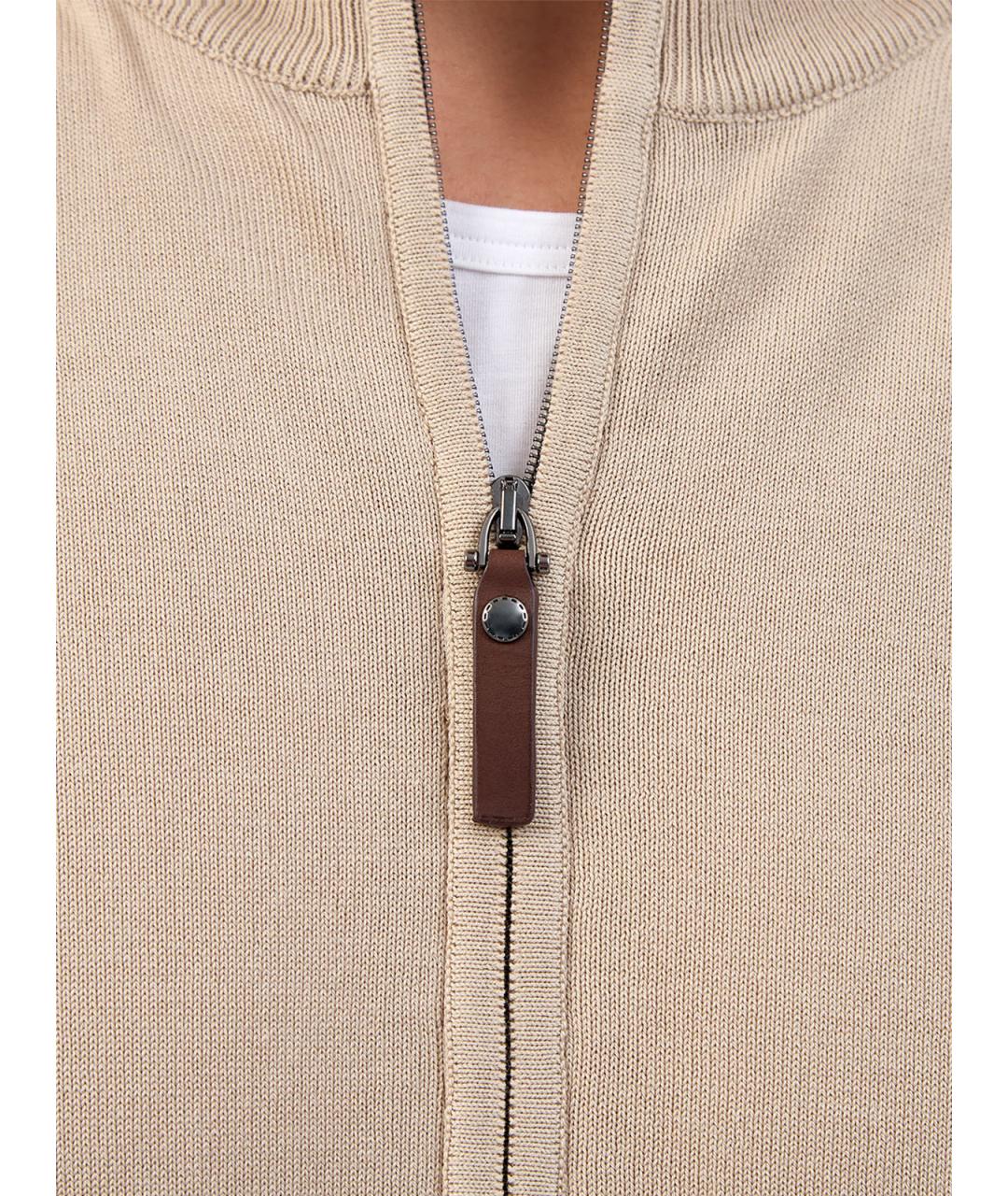 CANALI Бежевый хлопковый кардиган, фото 5