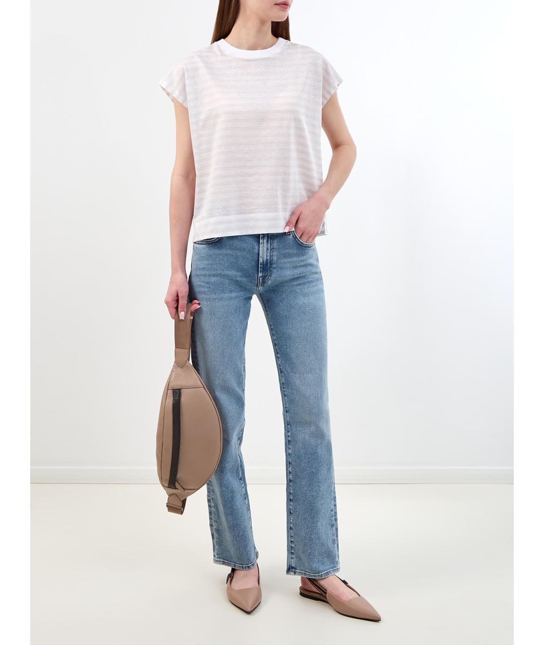 PESERICO Белая хлопковая футболка, фото 2