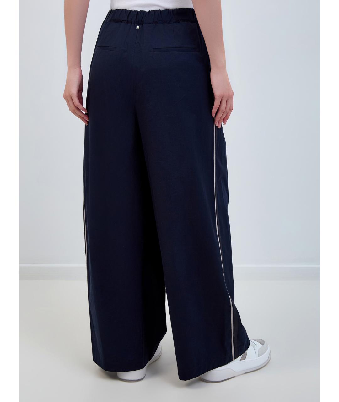 LORENA ANTONIAZZI Синие хлопковые прямые брюки, фото 4