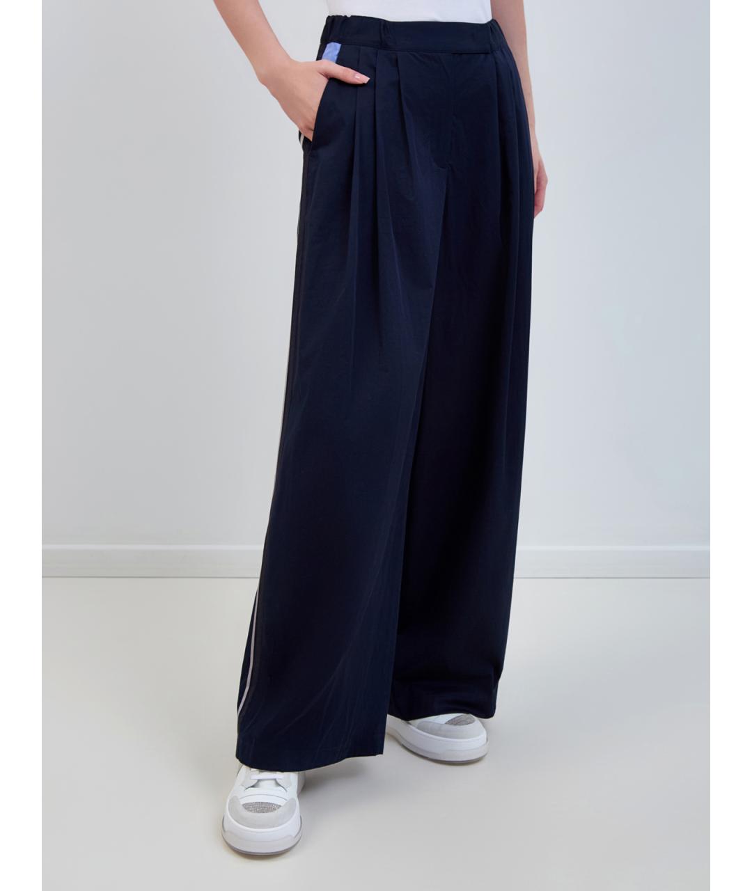 LORENA ANTONIAZZI Синие хлопковые прямые брюки, фото 3