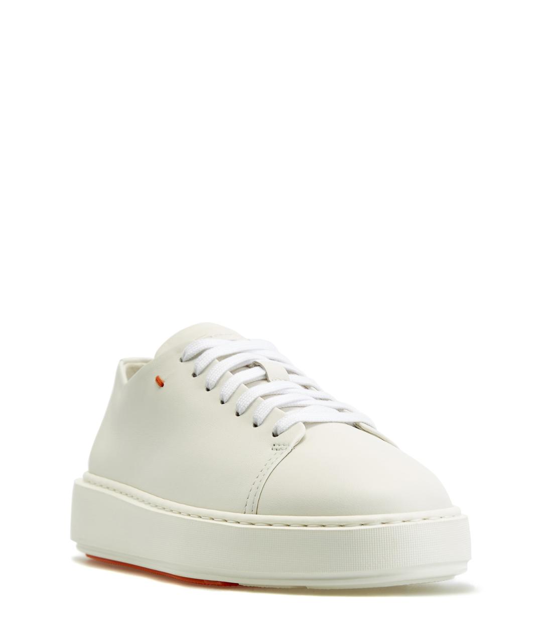 SANTONI Белые кожаные кеды, фото 3