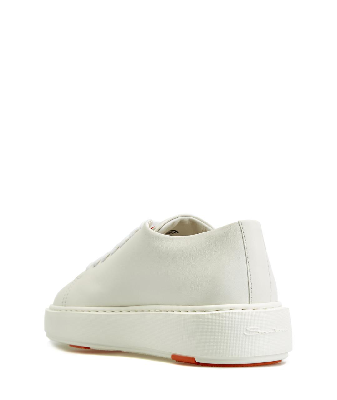 SANTONI Белые кожаные кеды, фото 4