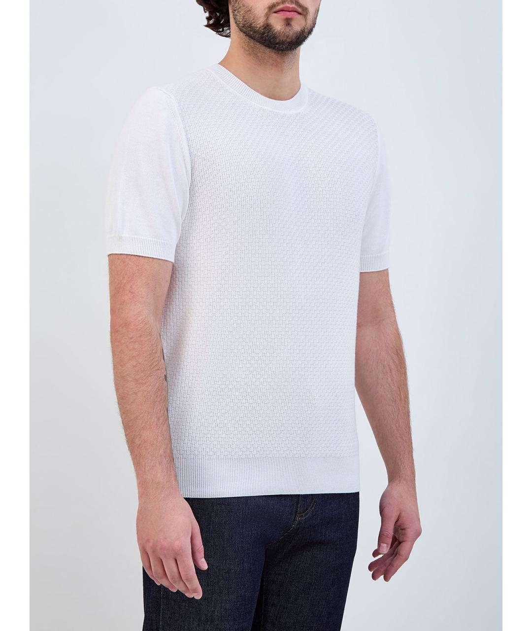 CANALI Белый хлопковый джемпер / свитер, фото 3