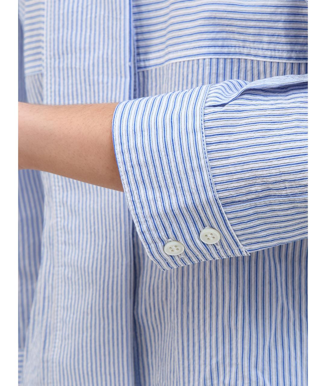 GENTRY PORTOFINO Голубая хлопковая рубашка, фото 5