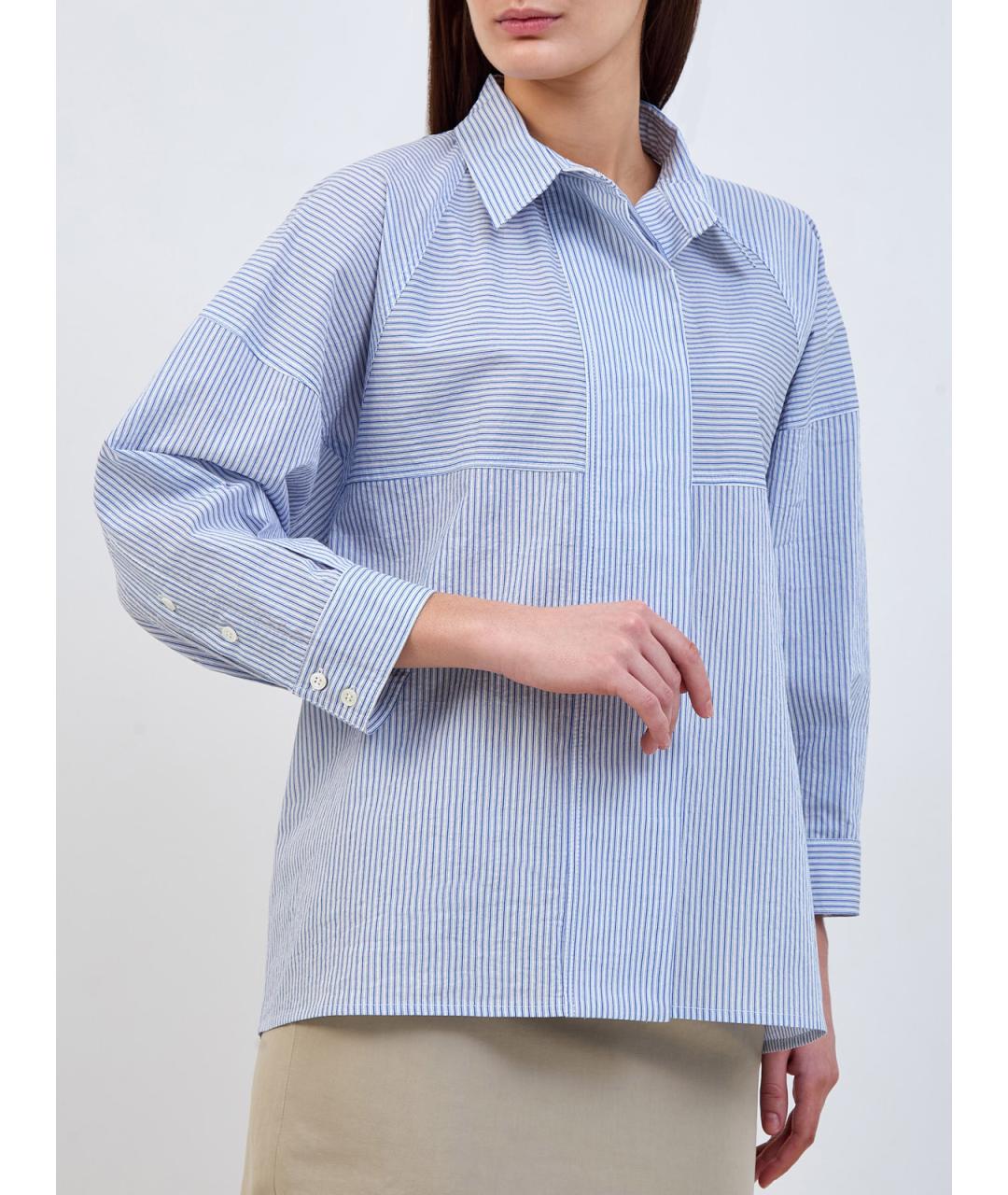 GENTRY PORTOFINO Голубая хлопковая рубашка, фото 3