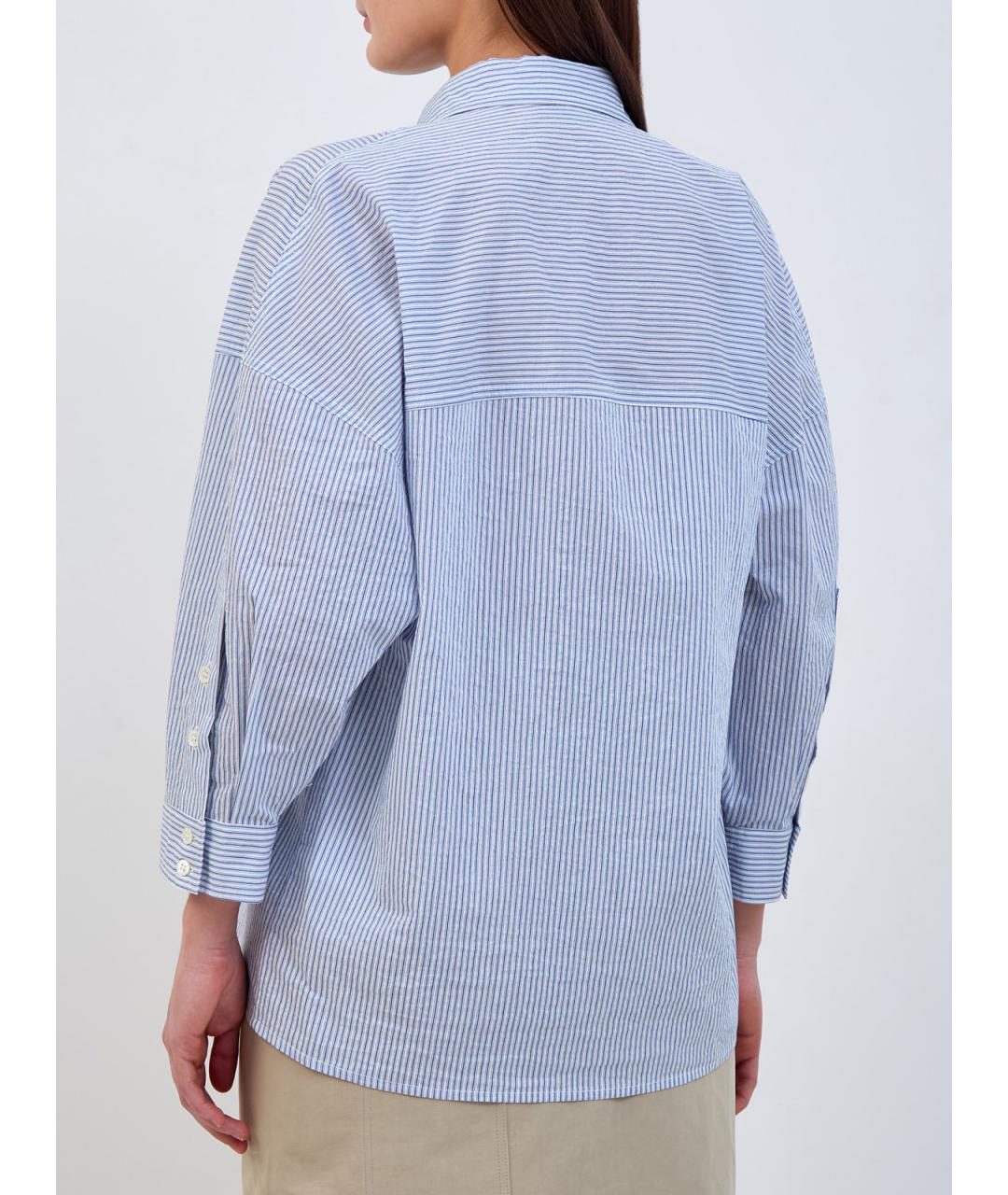 GENTRY PORTOFINO Голубая хлопковая рубашка, фото 4