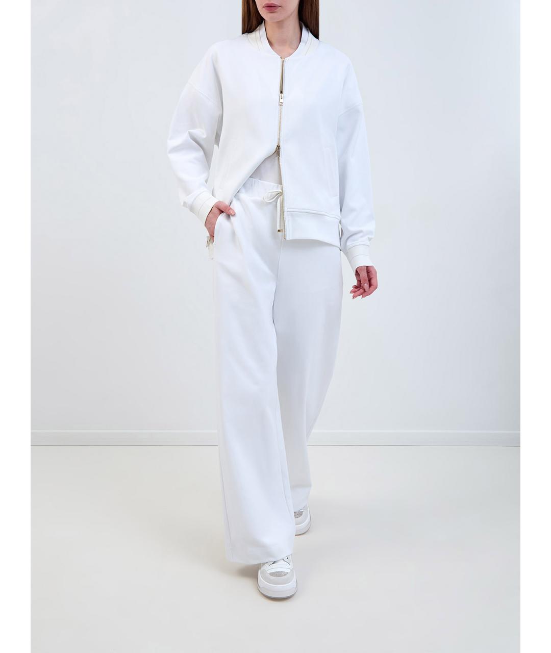 LORENA ANTONIAZZI Белые хлопковые прямые брюки, фото 2