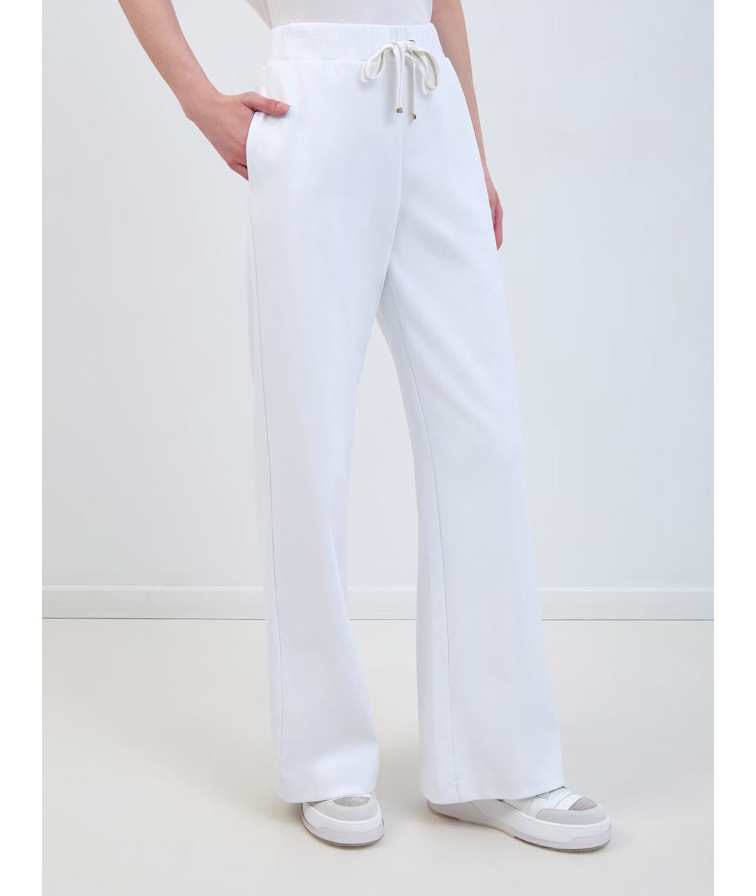 LORENA ANTONIAZZI Белые хлопковые прямые брюки, фото 3