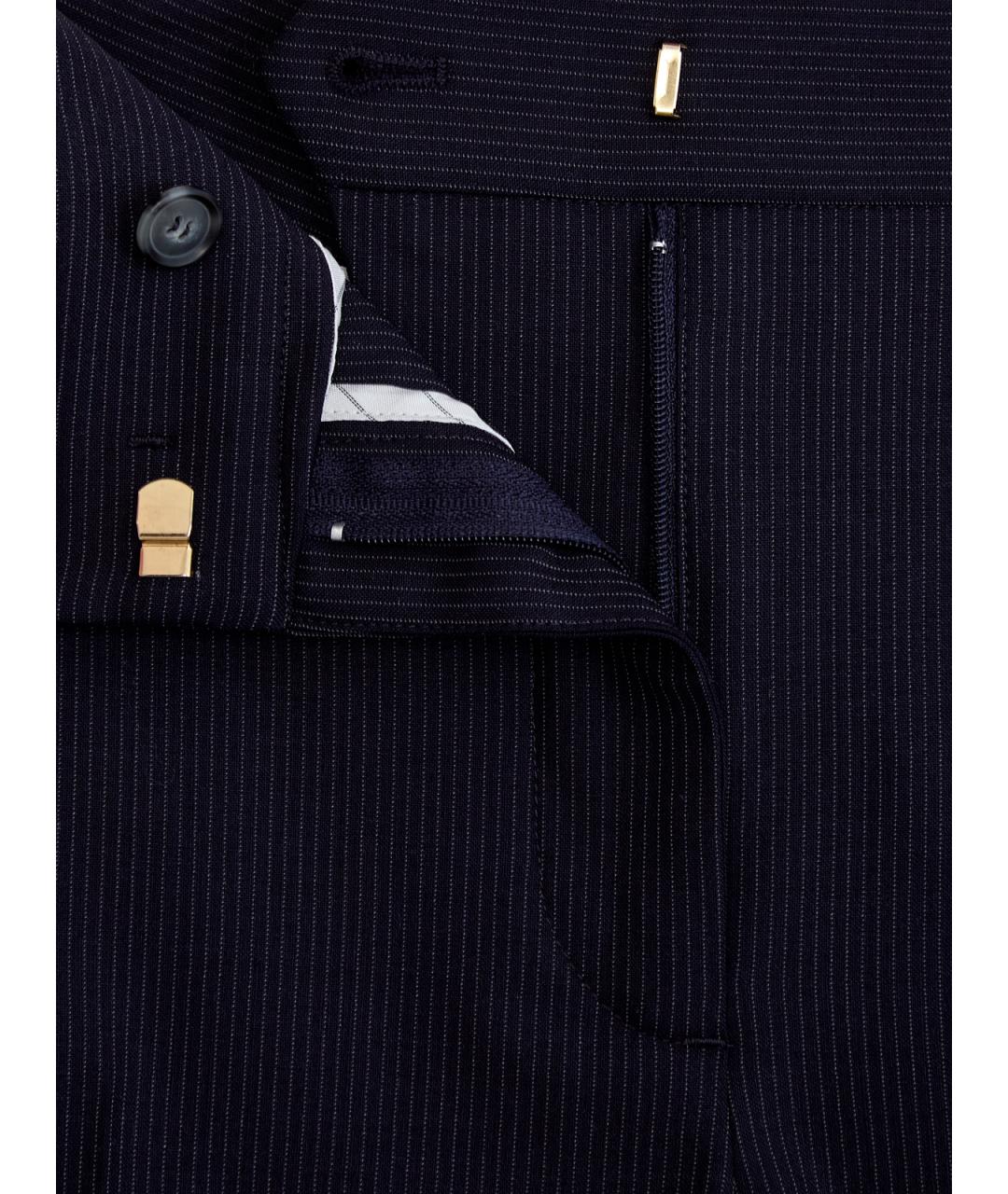 LORENA ANTONIAZZI Синие шерстяные прямые брюки, фото 6