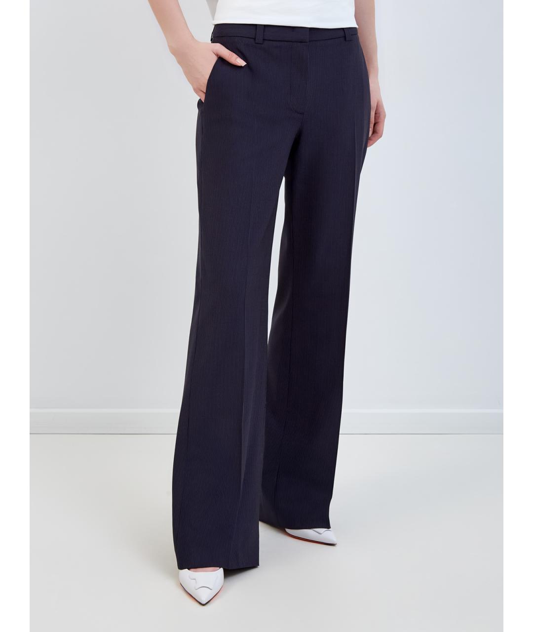 LORENA ANTONIAZZI Синие шерстяные прямые брюки, фото 3