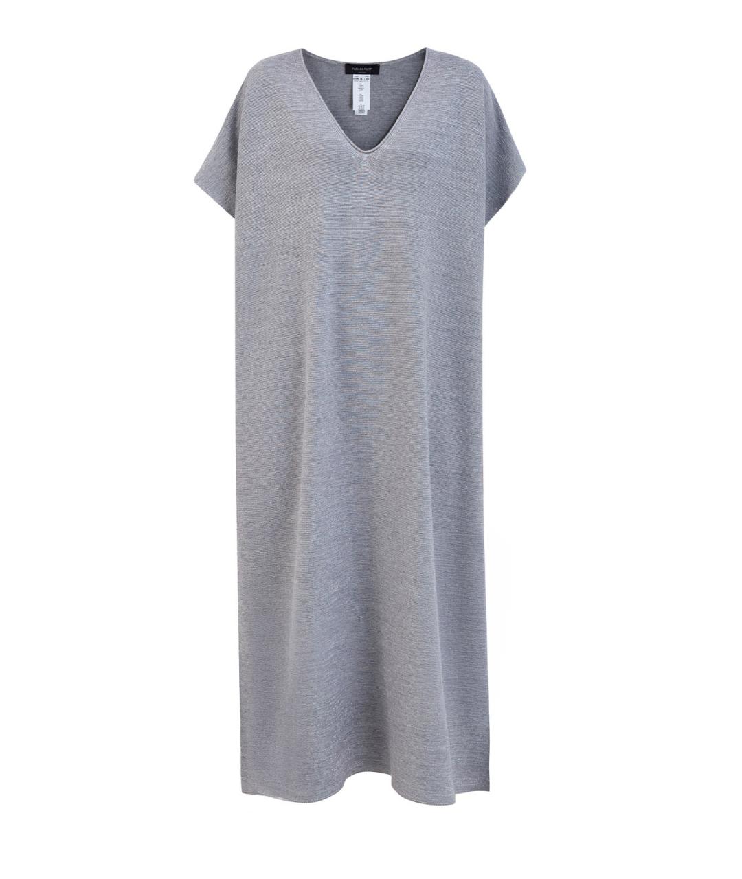 FABIANA FILIPPI Серое хлопковое повседневное платье, фото 1