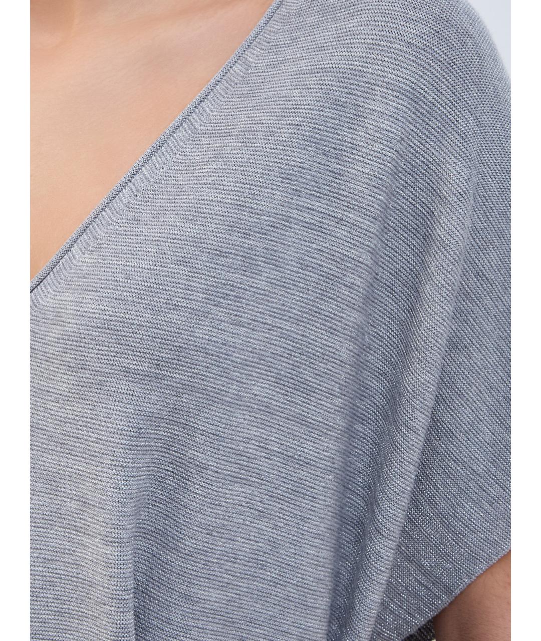 FABIANA FILIPPI Серое хлопковое повседневное платье, фото 5