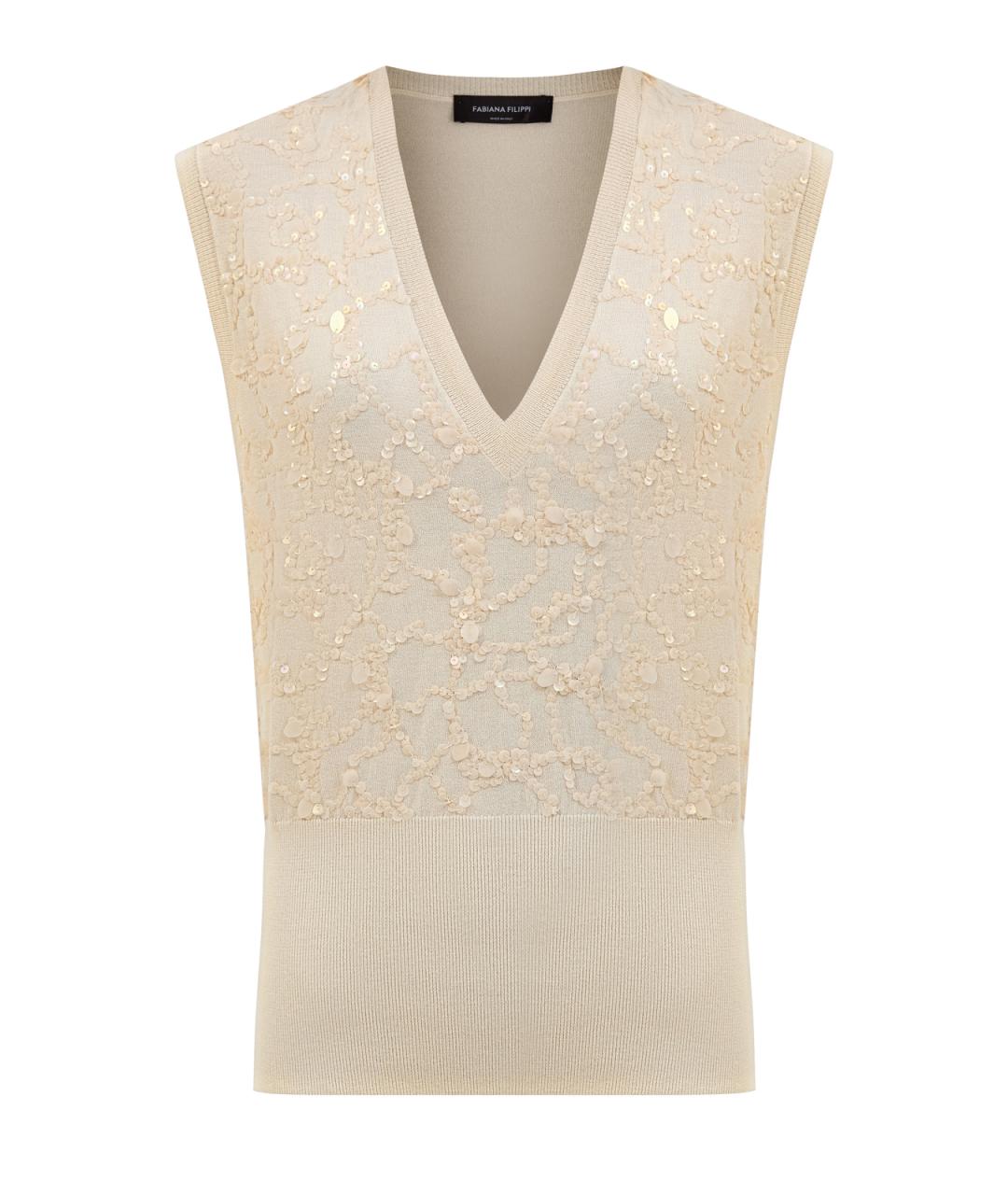 FABIANA FILIPPI Бежевая шерстяная жилетка, фото 1