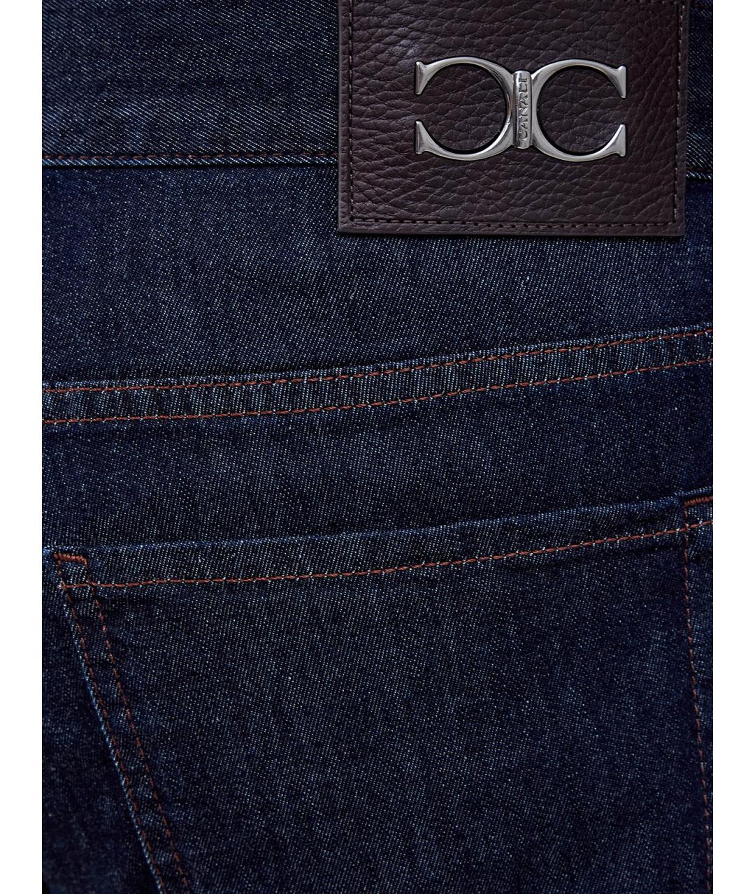 CANALI Синие прямые джинсы, фото 5