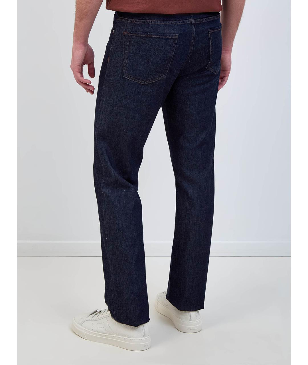 CANALI Синие прямые джинсы, фото 4