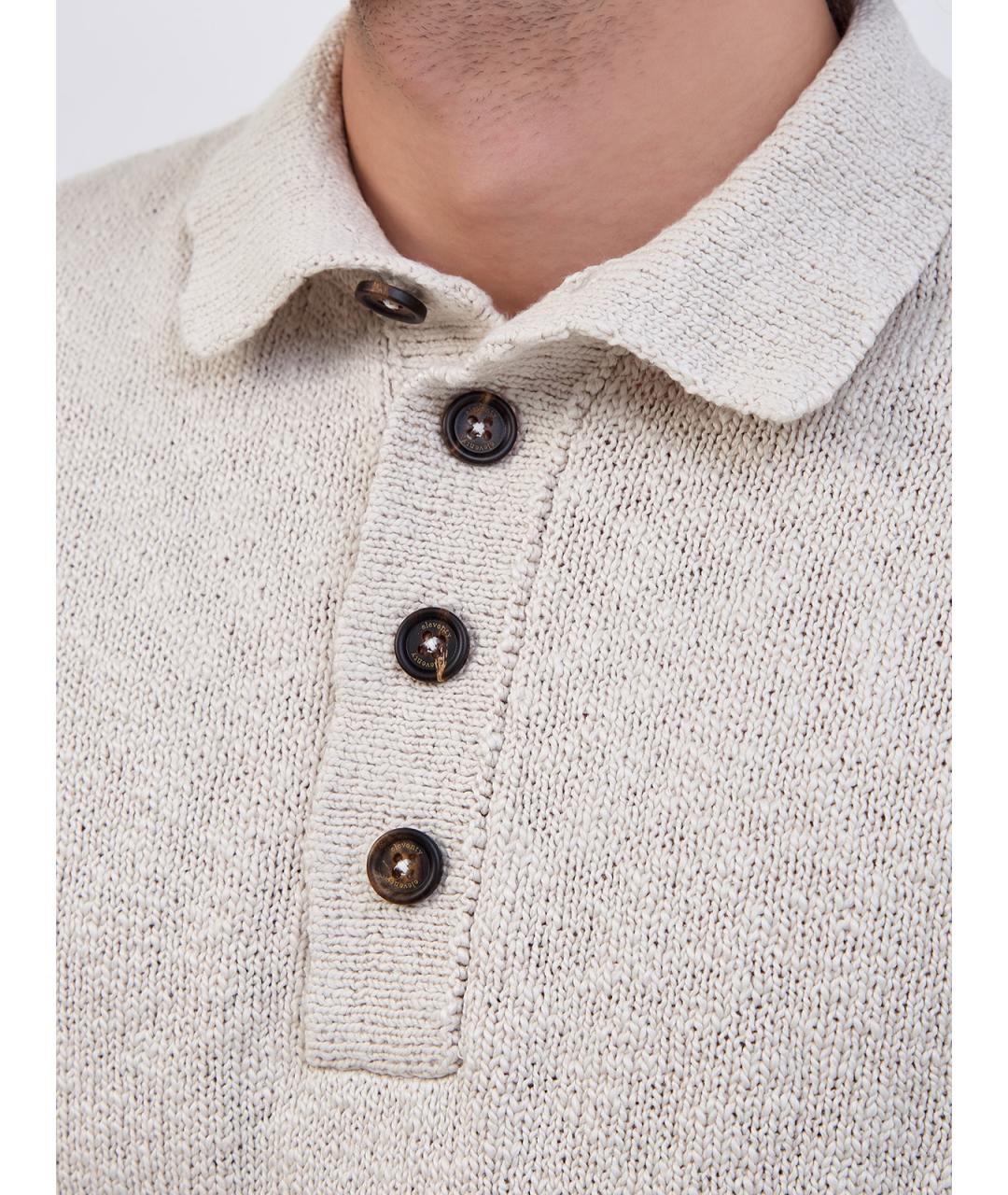 ELEVENTY Бежевое хлопковое поло с коротким рукавом, фото 5