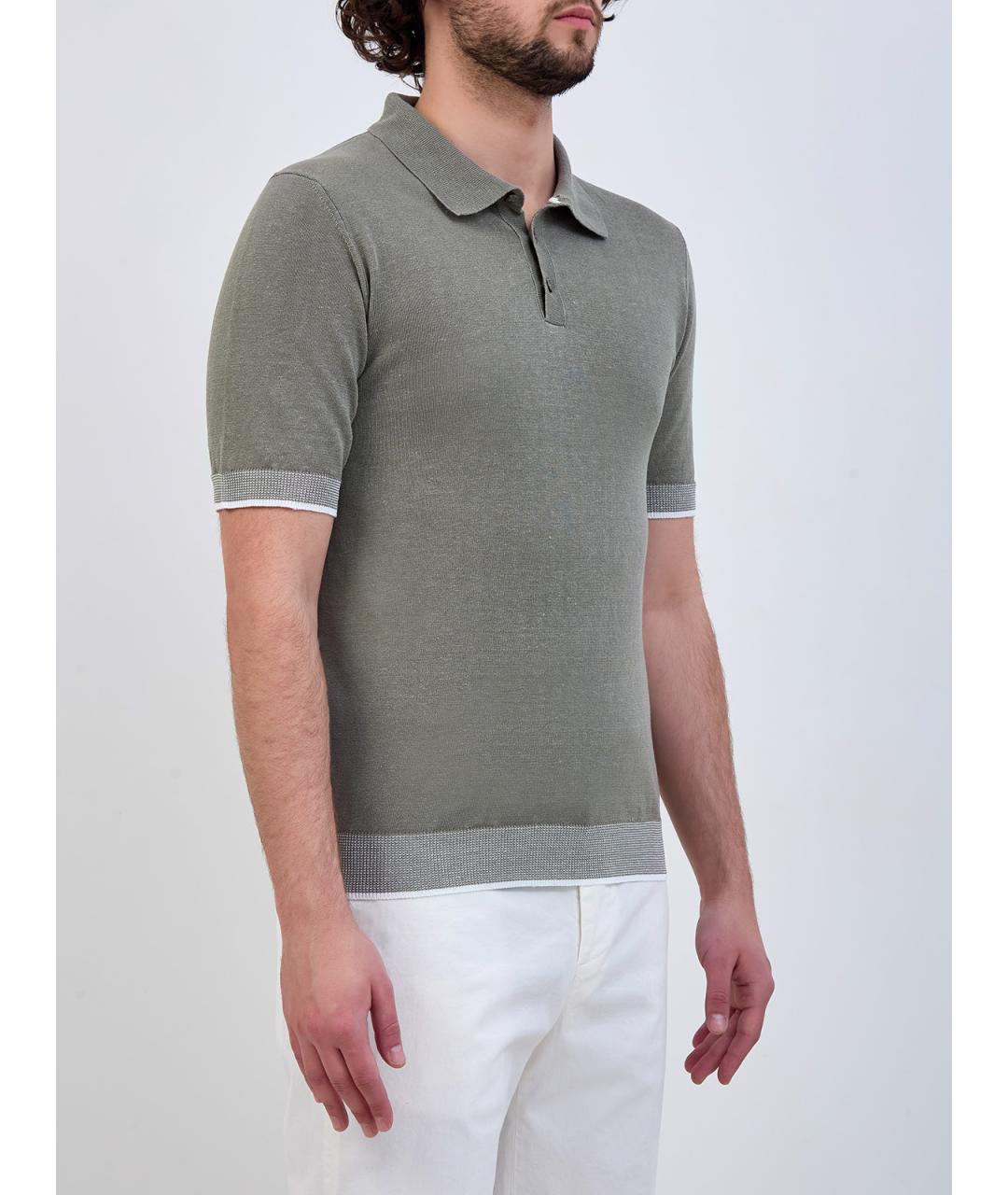 PESERICO Зеленые поло с коротким рукавом, фото 3