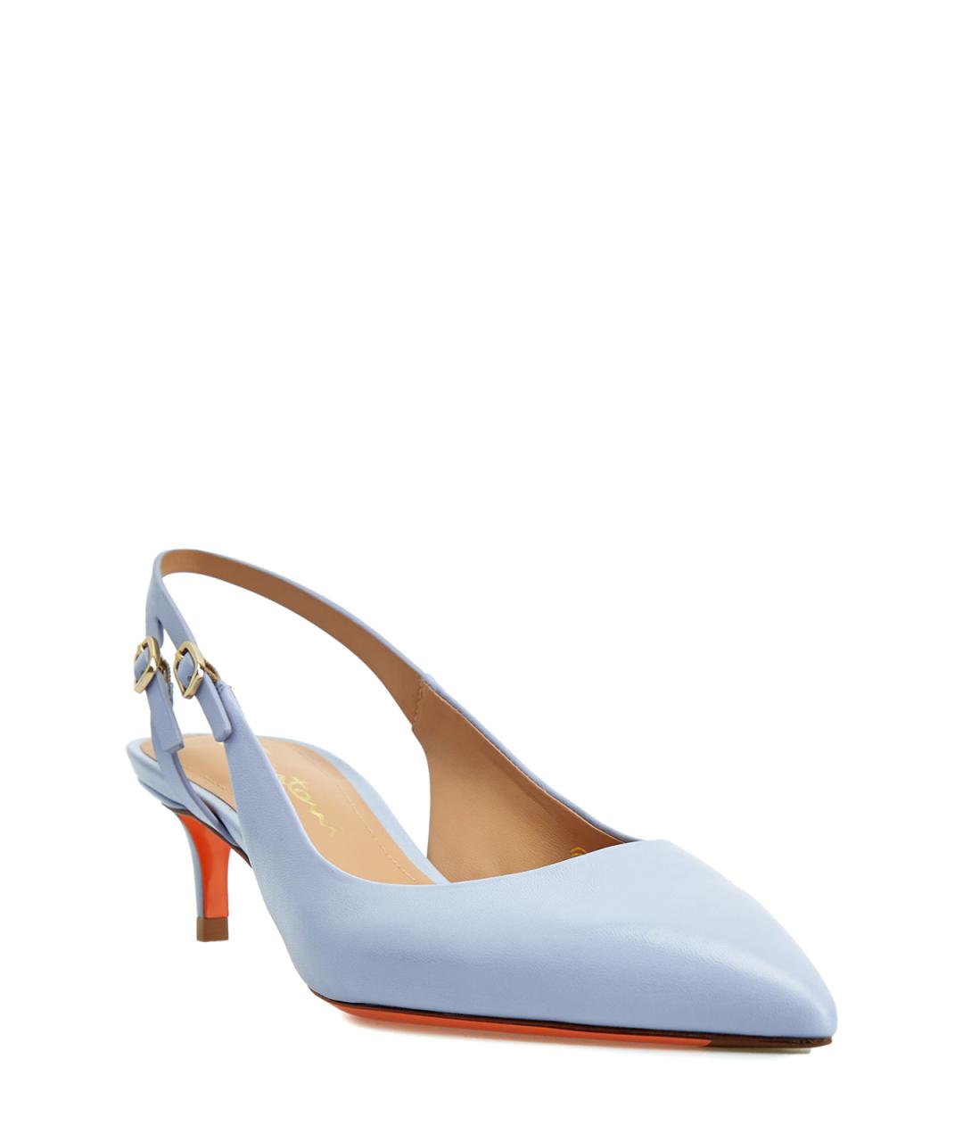 SANTONI Голубые кожаные туфли, фото 3