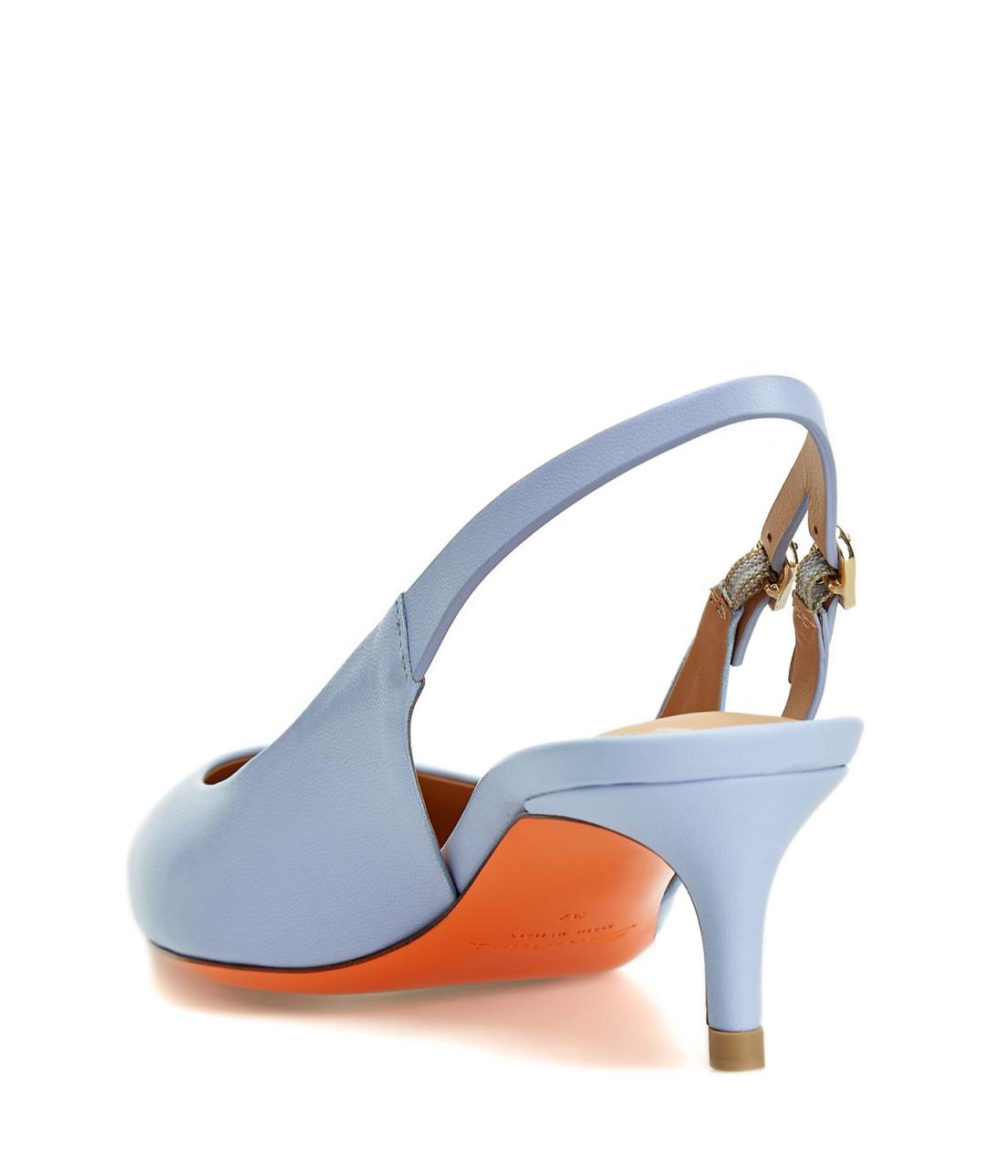 SANTONI Голубые кожаные туфли, фото 4