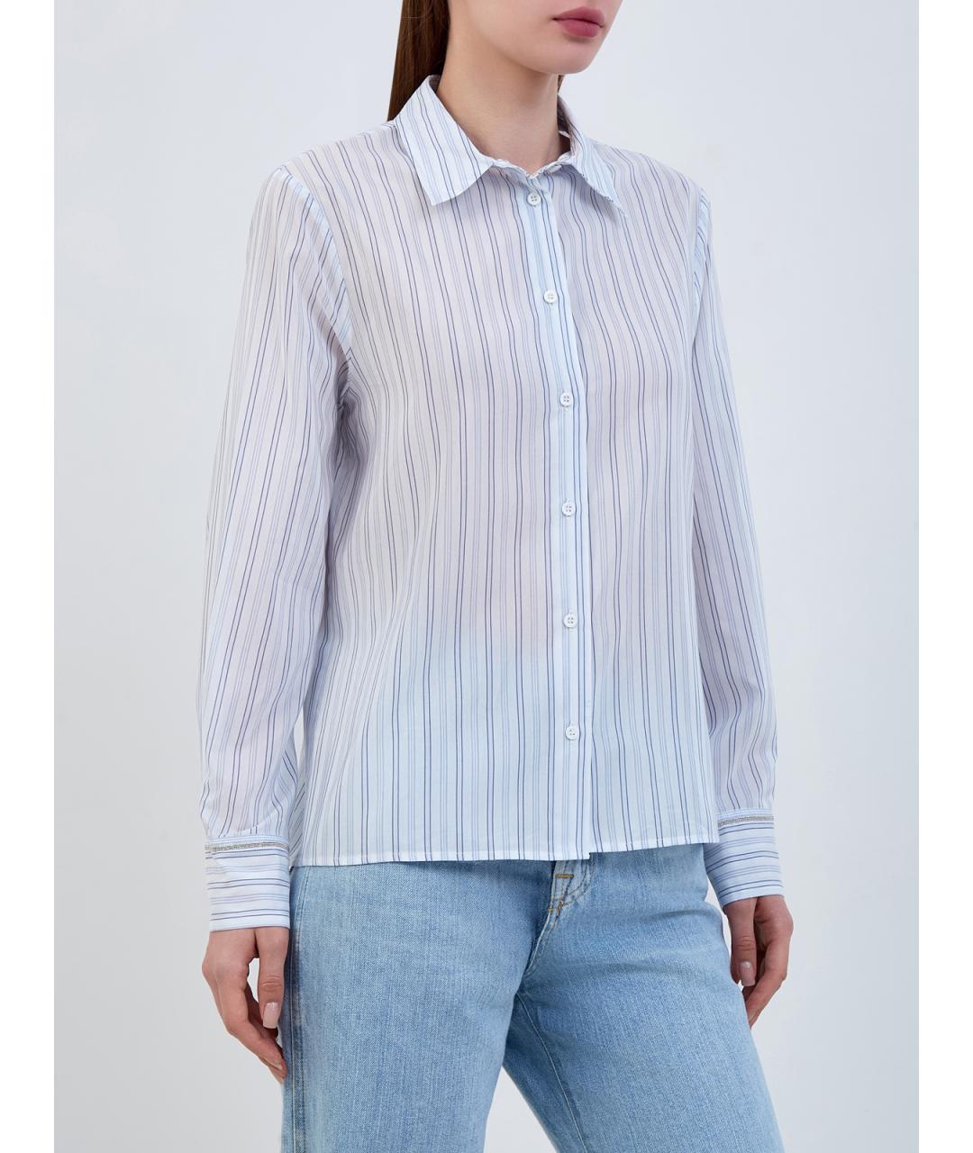PESERICO Голубая хлопковая рубашка, фото 3