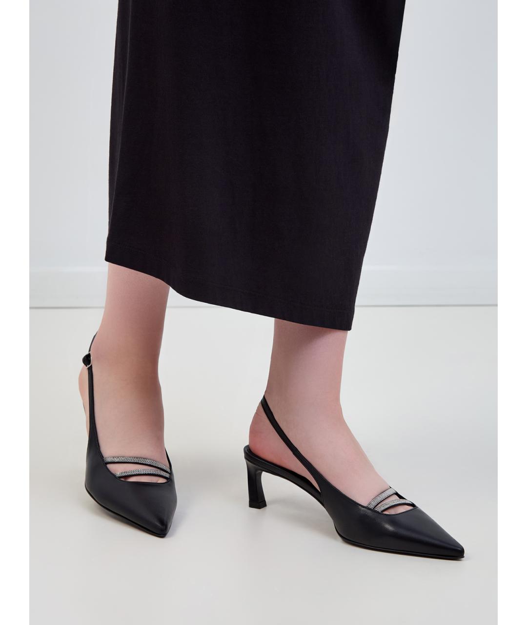 PESERICO Черные кожаные туфли, фото 2