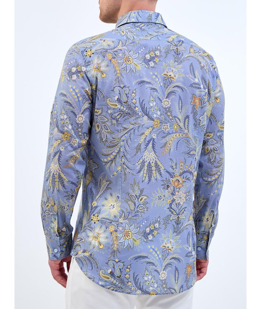 ETRO Голубая хлопковая кэжуал рубашка, фото 4