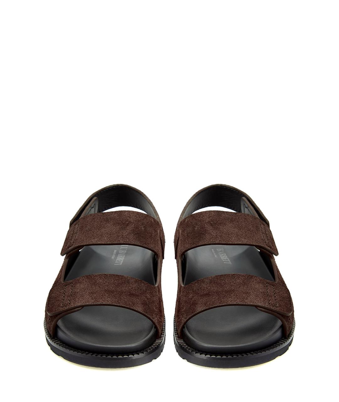 BARRETT Коричневые кожаные сандалии, фото 5