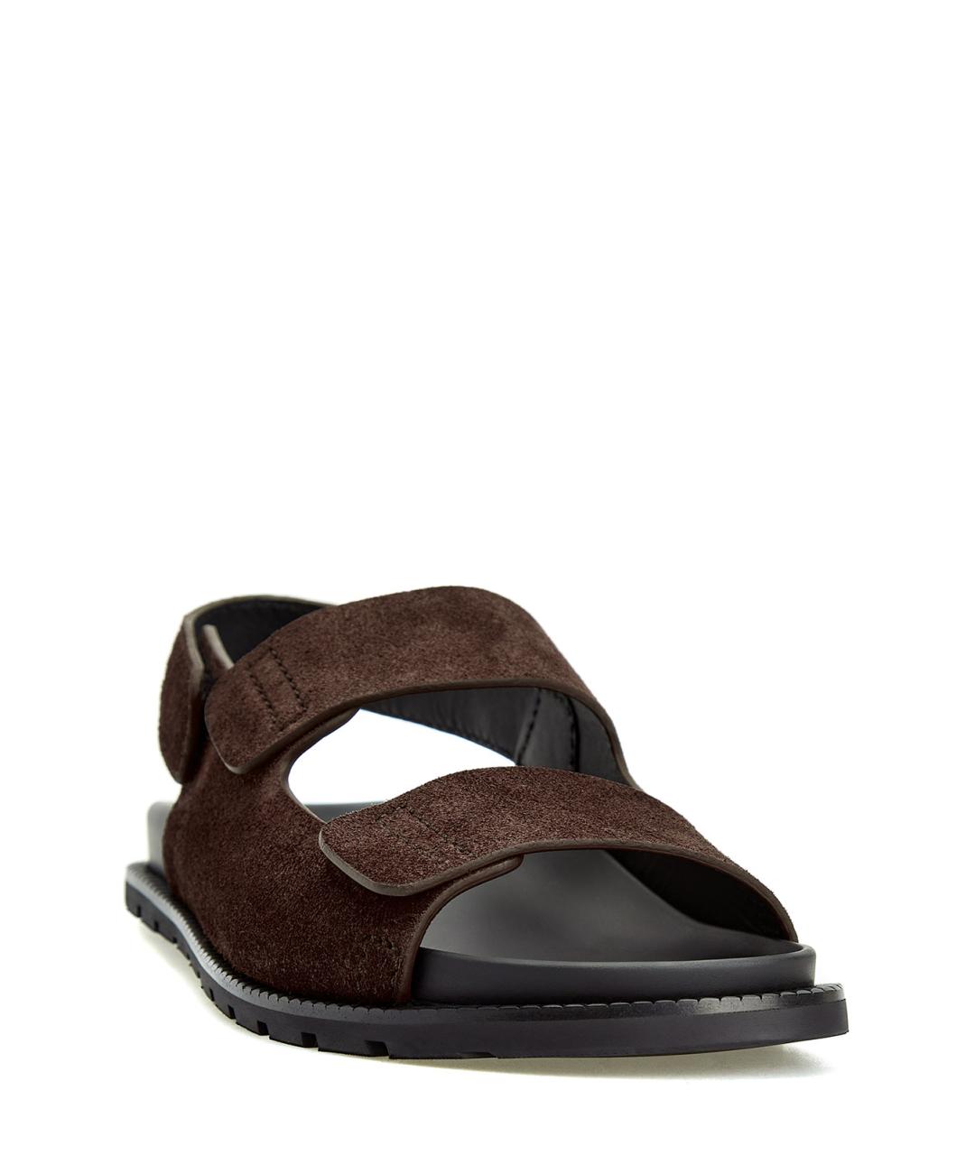 BARRETT Коричневые кожаные сандалии, фото 3