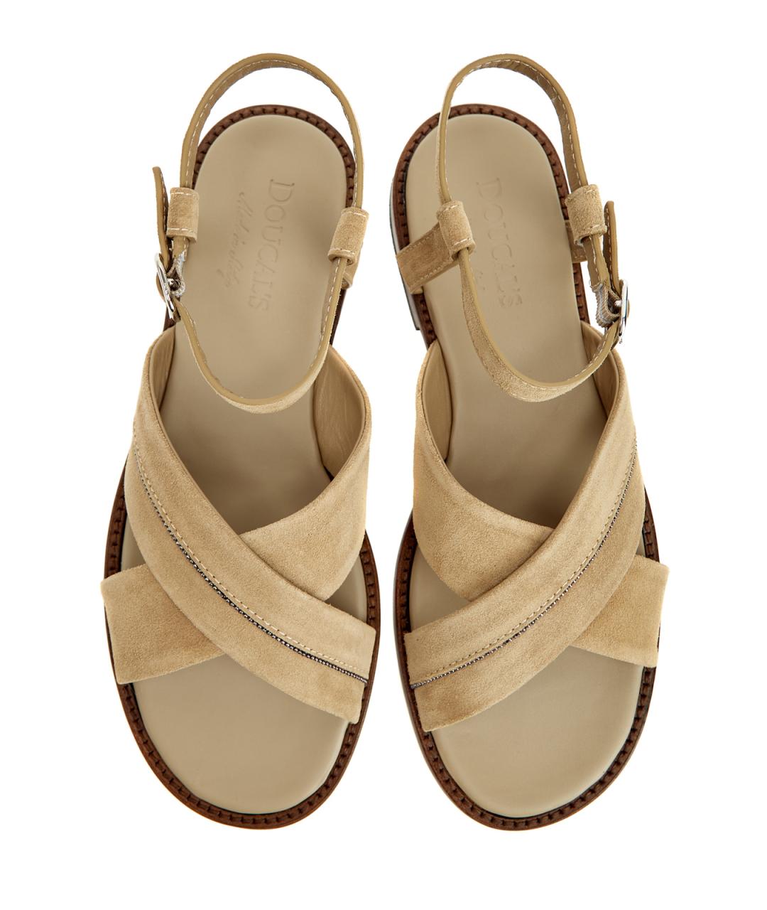 DOUCAL'S Бежевые замшевые сандалии, фото 5