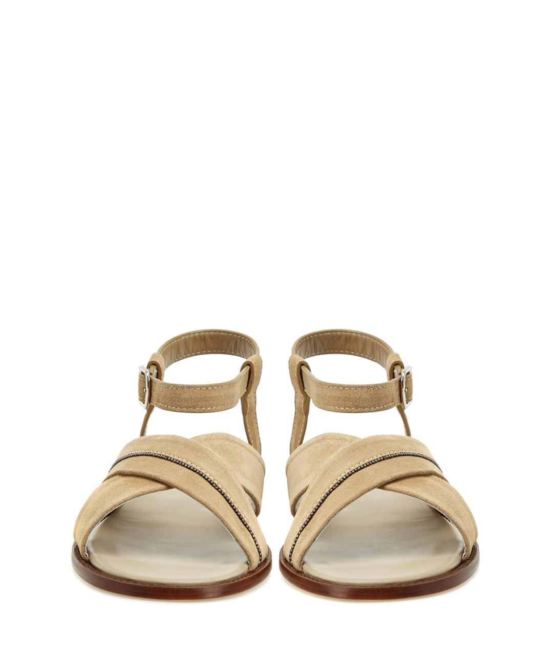 DOUCAL'S Бежевые замшевые сандалии, фото 6