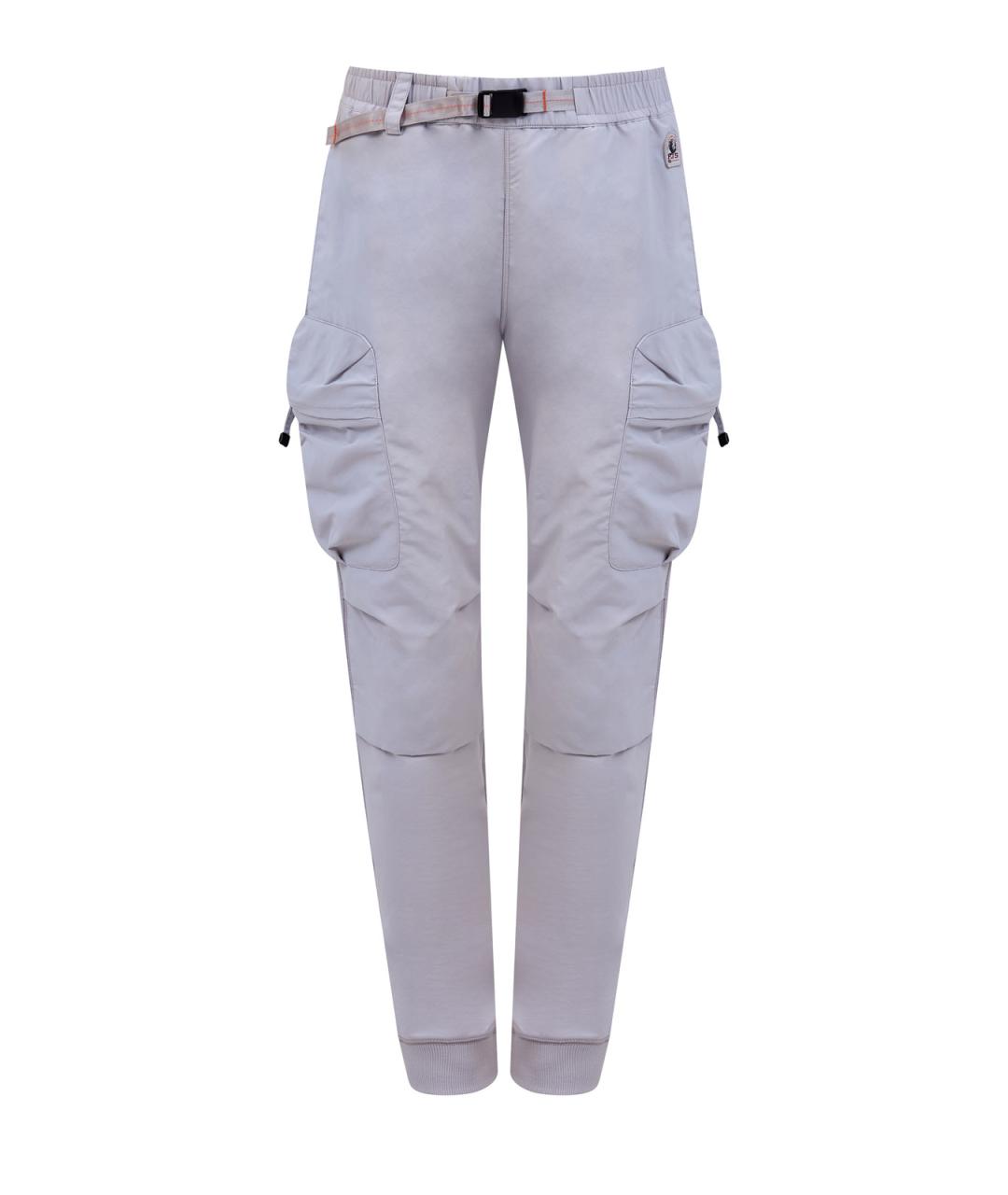 PARAJUMPERS Серые хлопковые прямые брюки, фото 1