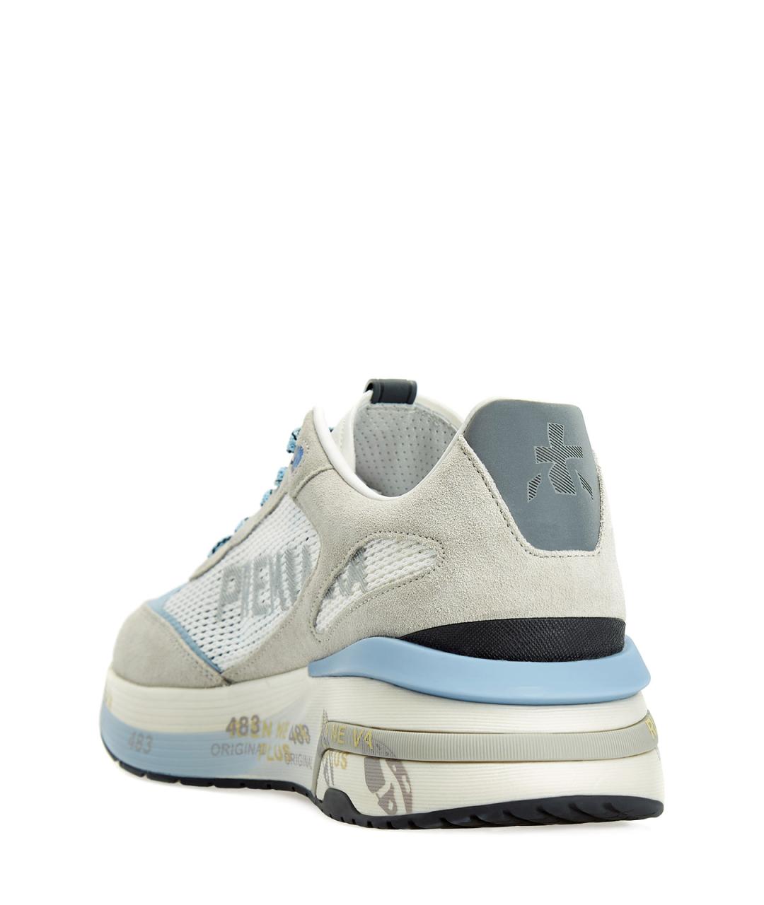 PREMIATA Бежевые замшевые низкие кроссовки / кеды, фото 4