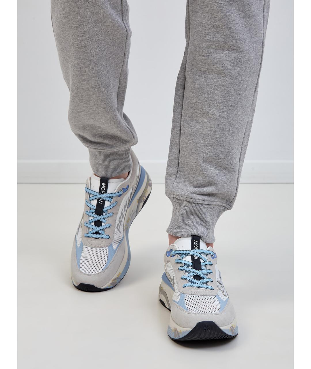 PREMIATA Бежевые замшевые низкие кроссовки / кеды, фото 2