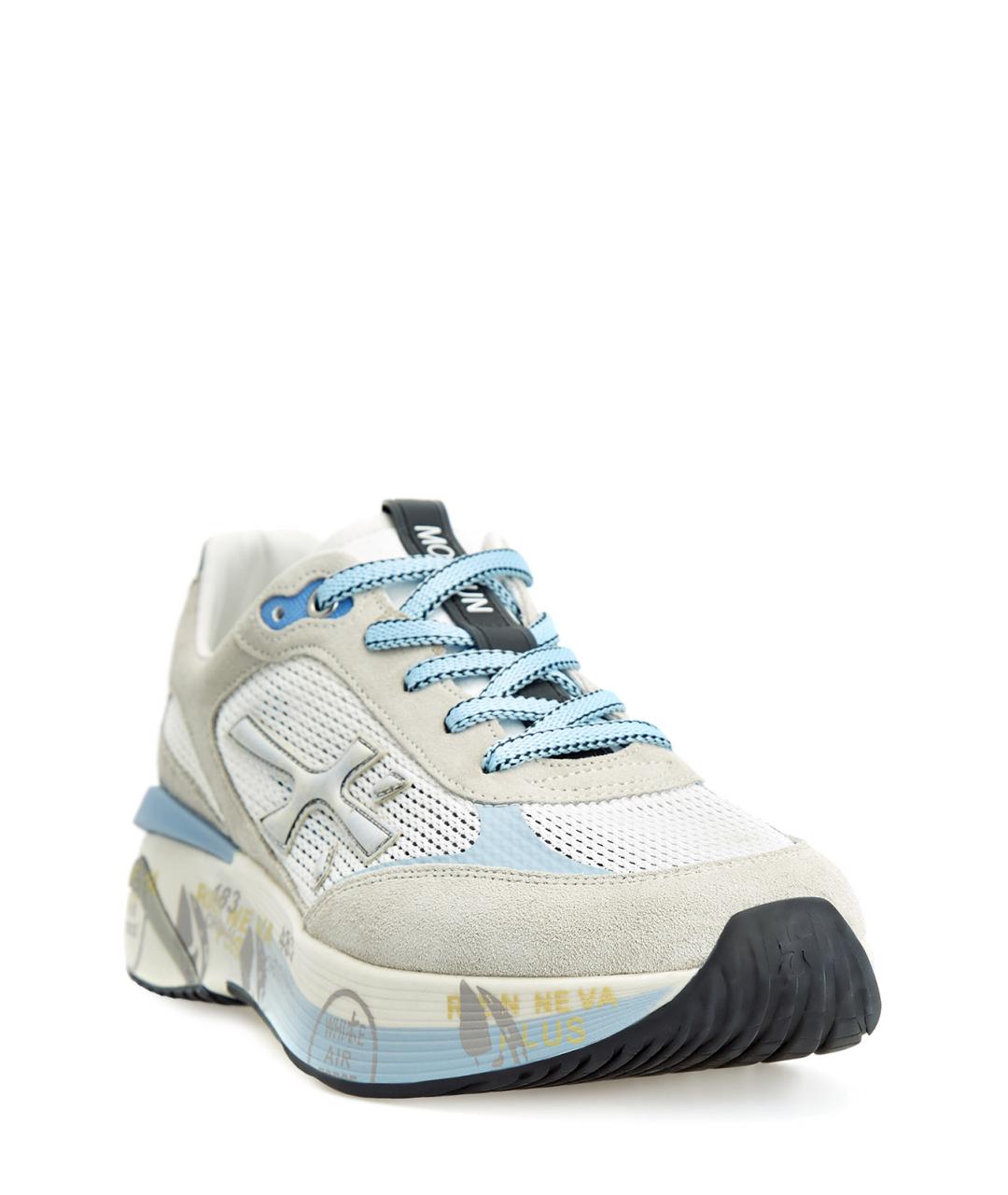 PREMIATA Бежевые замшевые низкие кроссовки / кеды, фото 3