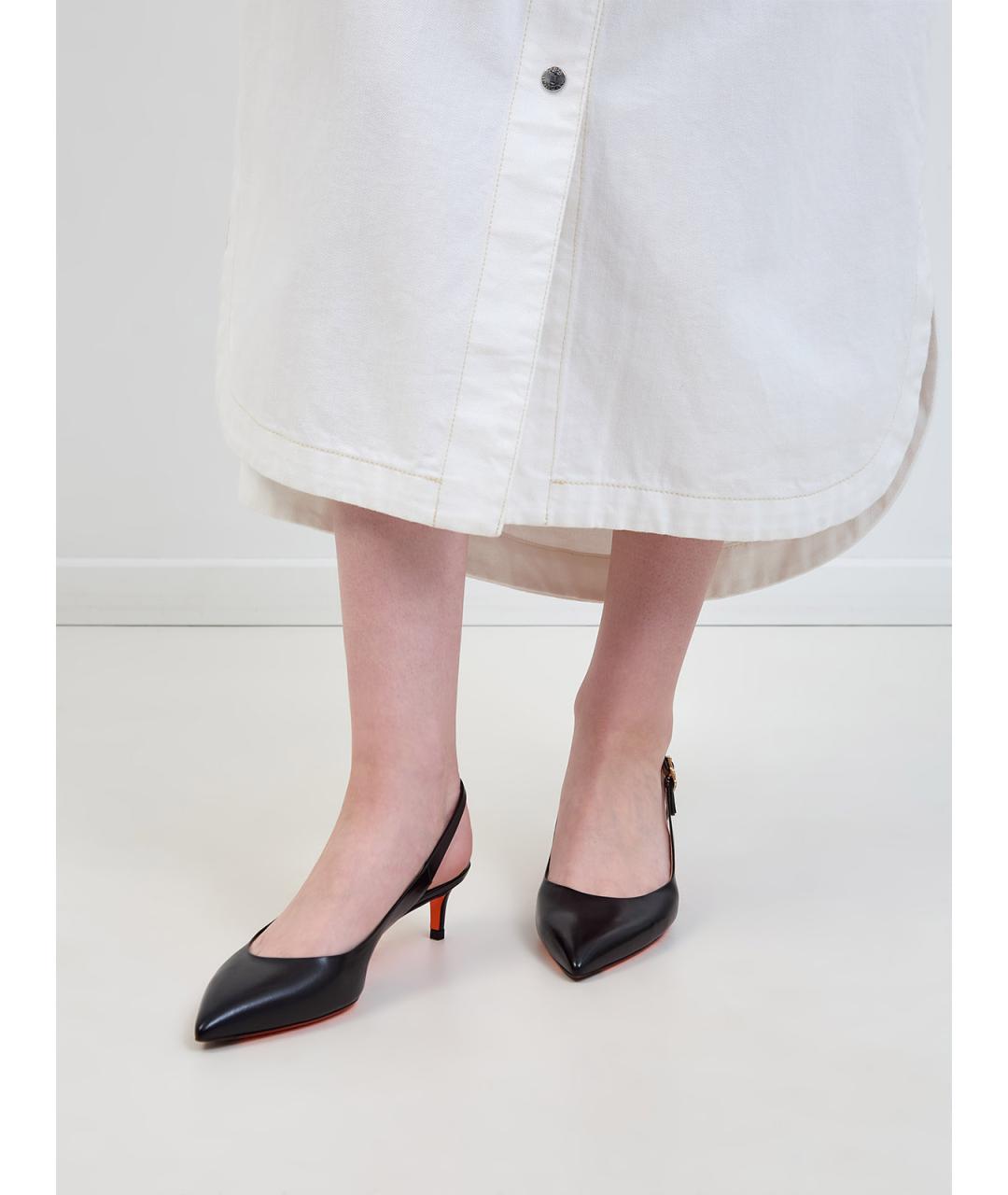 SANTONI Черные кожаные туфли, фото 2