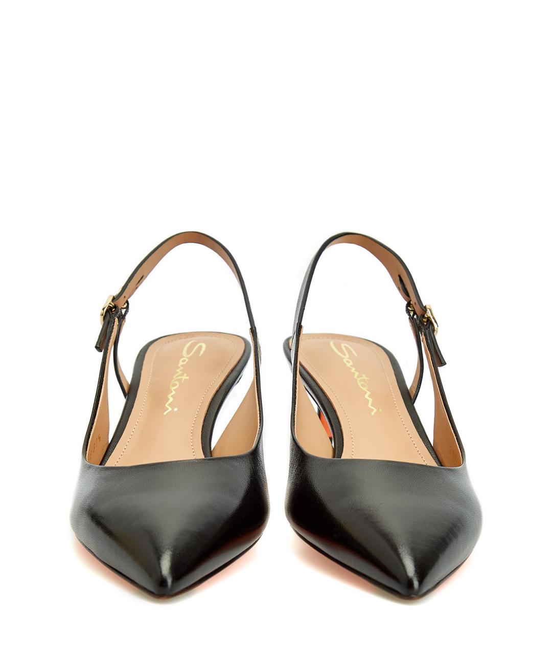 SANTONI Черные кожаные туфли, фото 5